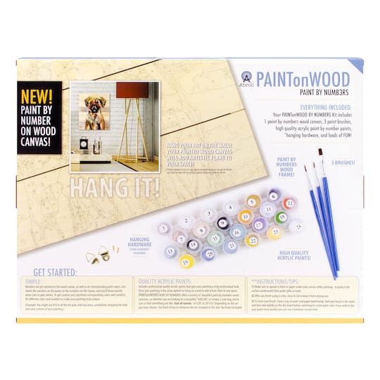 Abroli Large Good Dog Paint On Wood by Number Kit